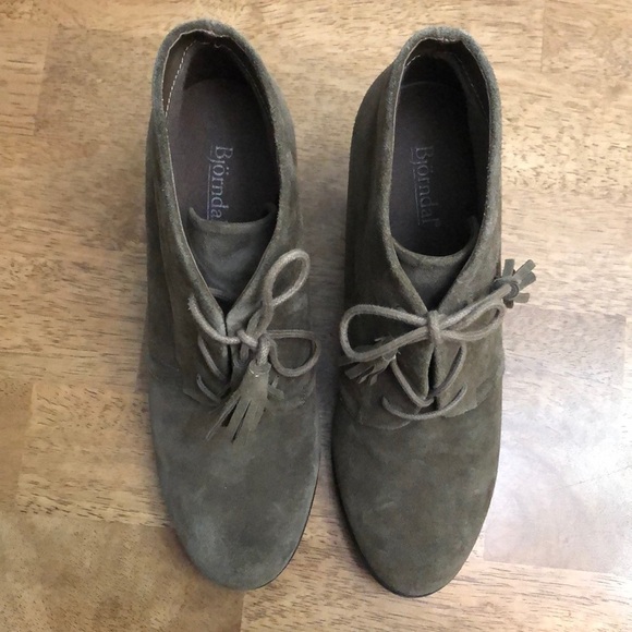 Bjorndal Harlow Taupe Suede Lace Up Booties - Picture 3 of 8